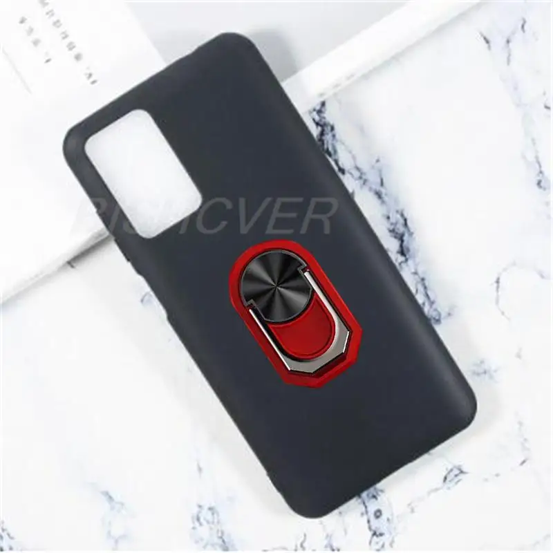 Magnet Phone Case For ZTE Blade V30 Shockproof Soft TPU Silicone Cover For ZTE Blade V30 9030 Case With Ring Holder image 2