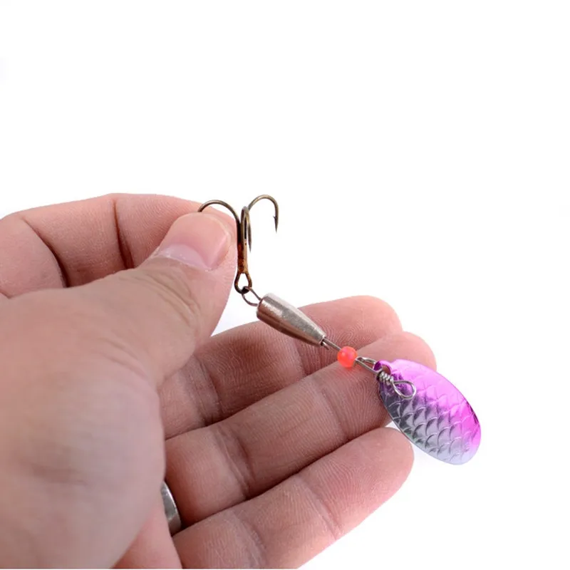 3 pz 6cm 4.3g metallo Spinner cucchiaio esche da pesca trota esca dura paillettes Paillette esche artificiali amo triplo attrezzatura da pesca