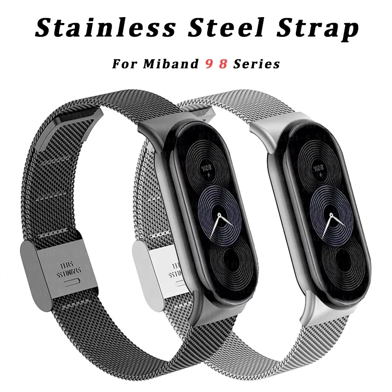 

Metal Mesh Stainless Steel Strap for Xiaomi Mi Band 9 Smart Bracelet Replacement Accessories Watchband Miband 8 Smartwatch