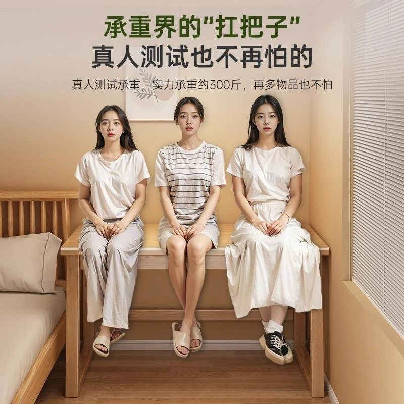 Solid wood desk bookshelf integrated table student home study writing table simple table bedroom cover cloth cart