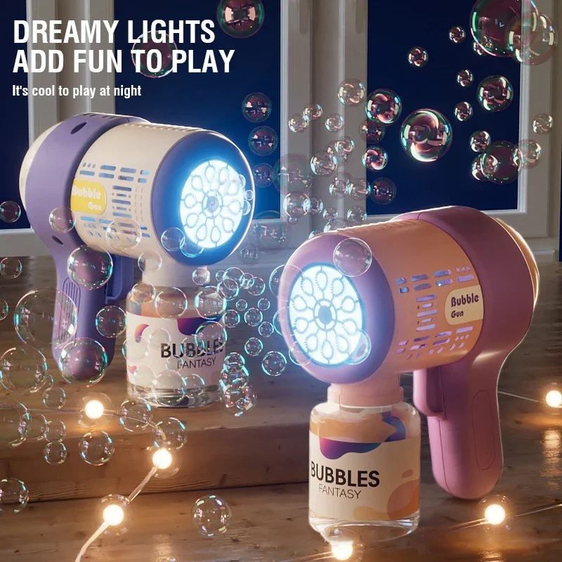 Leuke elektrische bellenpistool voor kinderen Automatische zeepbellenmaker met licht Kinderfeest voor buiten Elektrisch speelgoed Kindercadeau