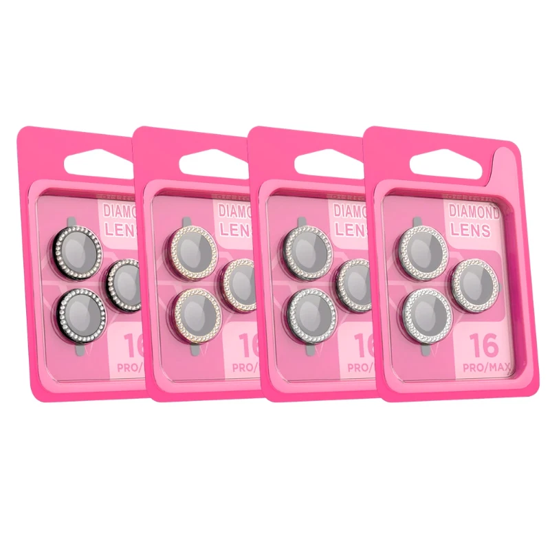10PCS For IPHONE 14 plus 14 promax 3D Alloy Diamond Camera lens Tempered Glass Screen Protector