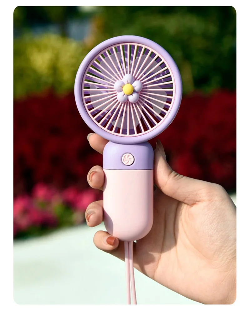 Handheld Fan Cute USB Mini Fan Portable Rechargeable Mini Handy Fan Pocket Size Low Noise Small Electric Fan Student Dormitory