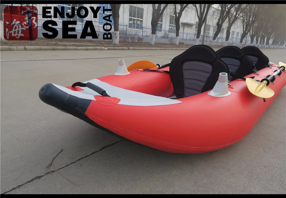 Kayak gonfiabile del mare d'acqua bianca della barca della canoa pieghevole del punto di caduta con gli accessori