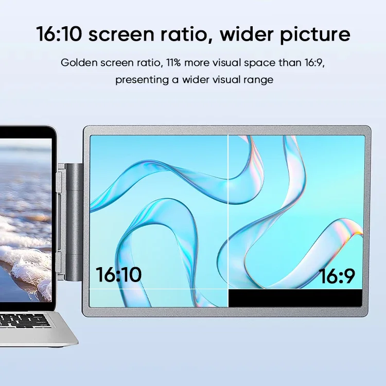 Laptop Screen Extender 14" IPS FHD 1080P Triple Portable Monitor for Laptops 13-17" Type-C Interface Windows/Mac view 4