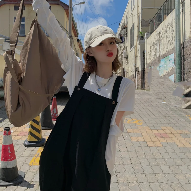 Autumn Rompers Solid Wide Leg Playsuits Women Casual Straps Suspender Overalls Vintage Corduroy Jumpsuits Overszie 2025