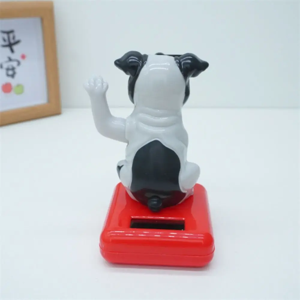 Cartoon Puppy Waving Car Ornament Cute Crafts Dog Car Dashboard Decoration ABS Solar Power Puppy Car Ornament For Automotive