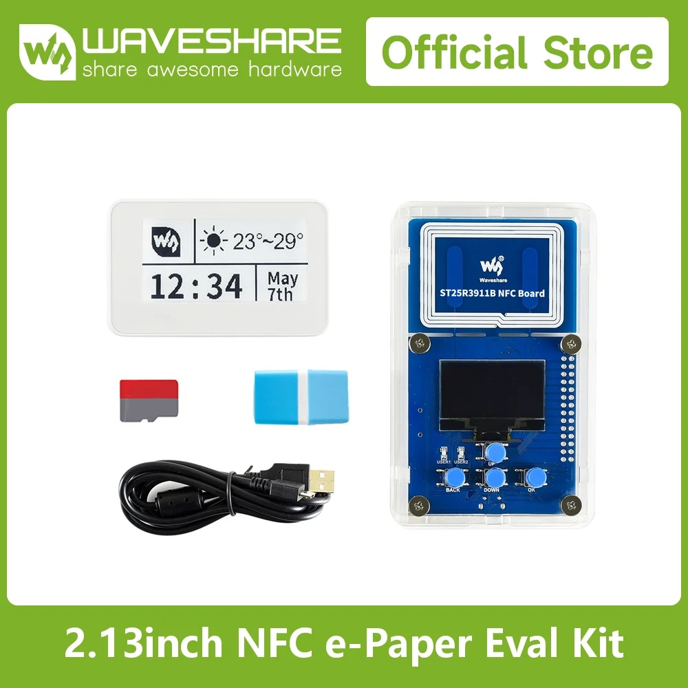 Waveshare 2.13inch Passive NFC-Powered e-Paper Evaluation Kit, No Battery, Wireless Powering & Data Transfer