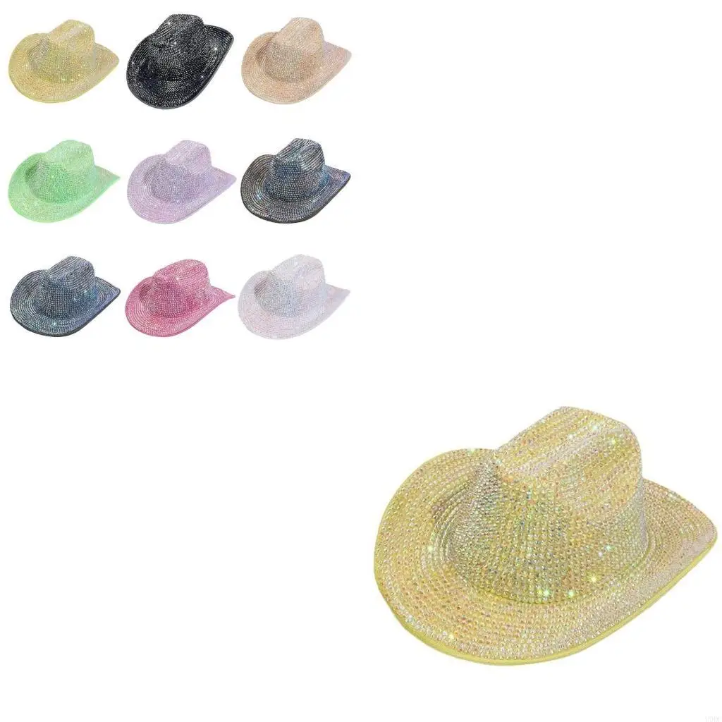 

Sparkly Crystal Cowboy Hats Panama Hat для девичника вечеринки танцы y166