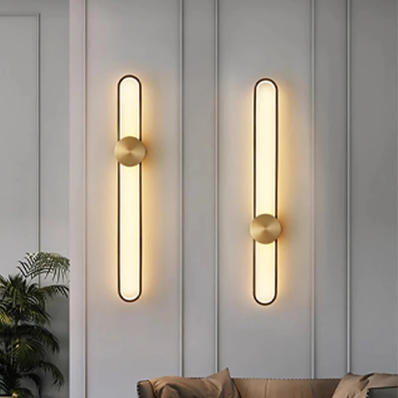 

Modern Minimalist Black Gold LED Wall Lamp Luxury Bedroom Living Room Bedside Lighting Indoor Home Decor Contemporary Design