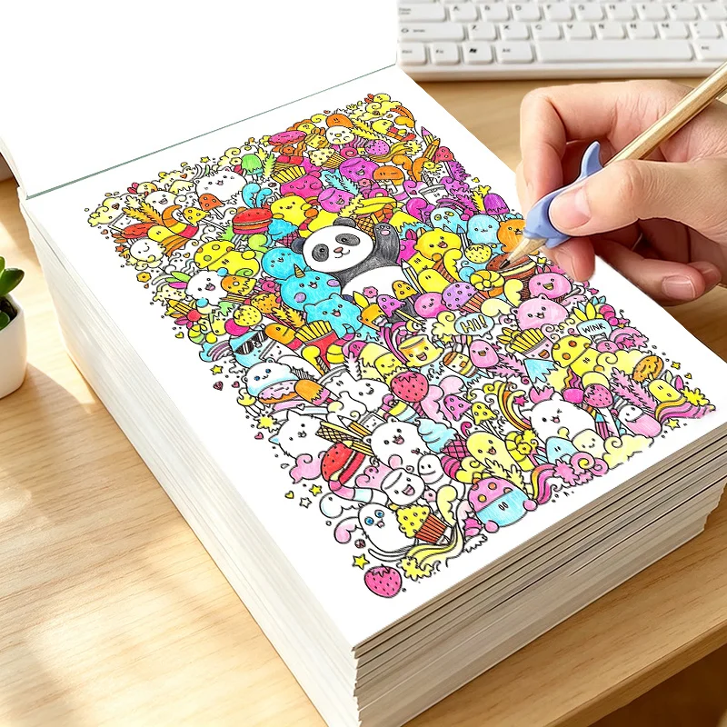 Little Doodles Sketch Trace & Color Book Funny Cartoon Monster Doodle Patterns Mindfulness Relaxing Sketch Trace Colouring Book