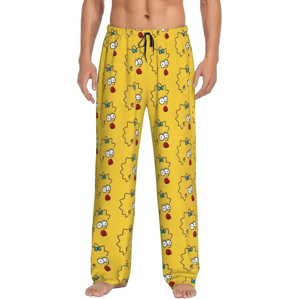 Pantalones de Pijama Personalizados con Estampado de Los Simpson, Pantalones de Dormir para Hombre con Bolsillos, Diseño Animado