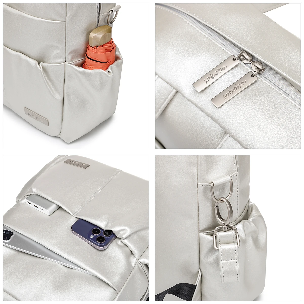 حقيبة حفاضات لحديثي الولادة ، سعة كبيرة ، مقاومة للماء ، صلبة ، بحزامتين ، تصميم جديد #5