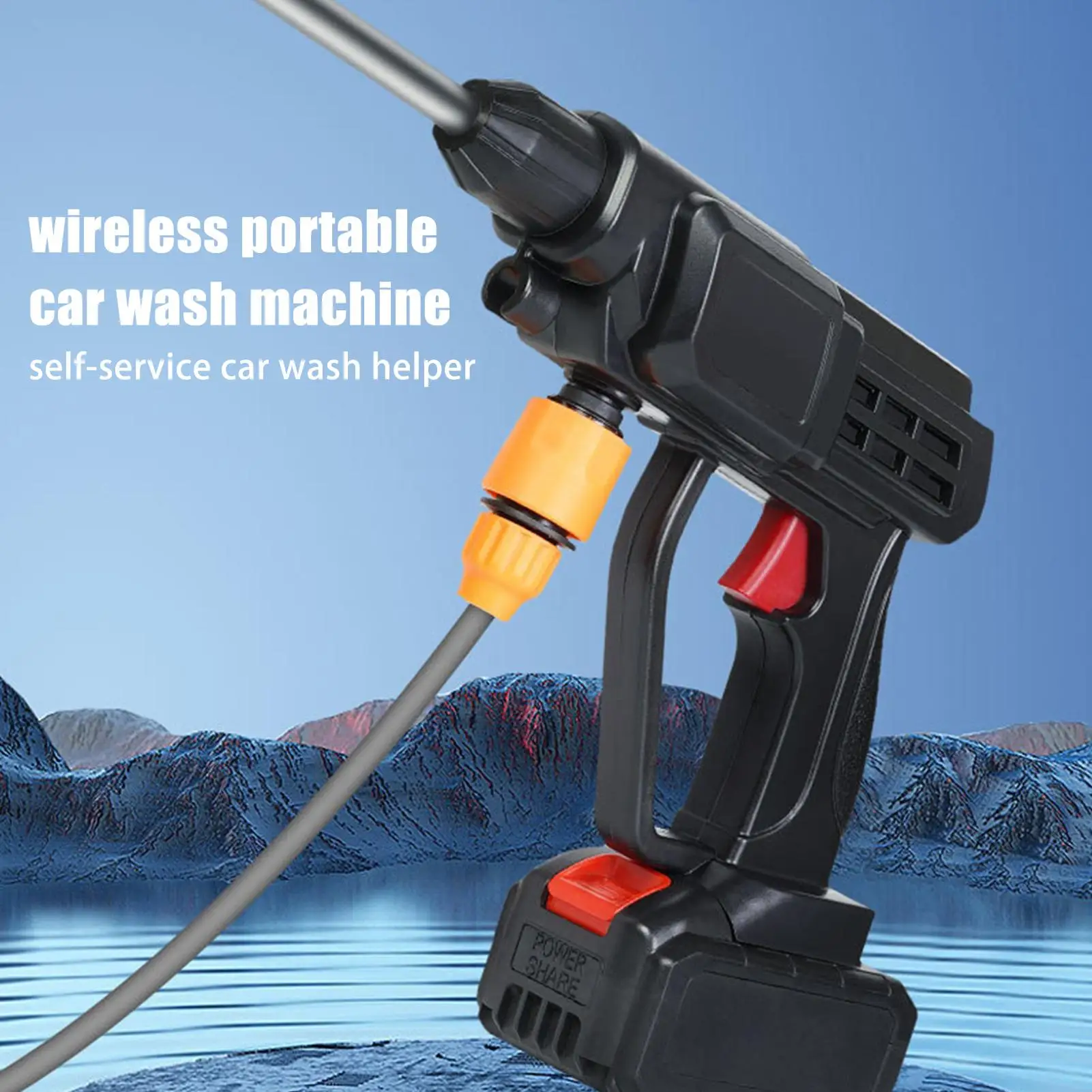 Water Pressure Washer Non-Slip Handle Battery Operated Electric Cordless Pressure Washer For Vehicle Automotive SUV Truck Sedan