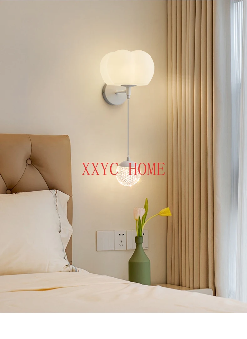 

Wall Lamp 2024 New French Entry Lux Advanced Sense Master Bedroom Bedside Lamp Children's Room Eye Protection Wall Lamp