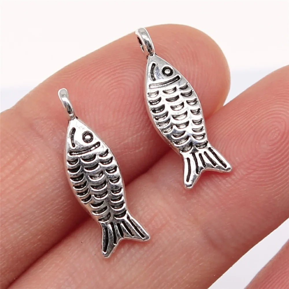 

5pcs 20x2mm Alloy fish Charms Ocean Animal Pendants for Necklace earrings DIY Jewelry handiwork wholesale