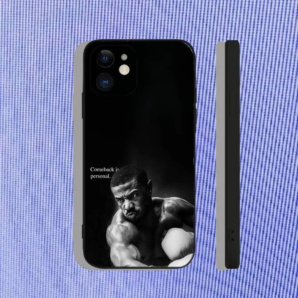 حافظة هاتف C-Creed Movie Boxing لهاتف iPhone 17,16,15,14,13,12,11,Pro,Max,Plus,Air,X,XS,XR,SE,8,7,Mini,Soft Black Funda #4