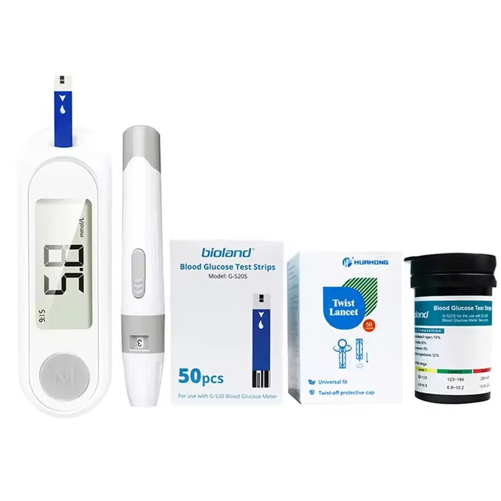 Kit de prueba de glucómetro para Diabetes, medidor Digital de glucosa en sangre, 50 tiras reactivas/lanquetas, medidor médico de azúcar en sangre, Monitor para Diabetes