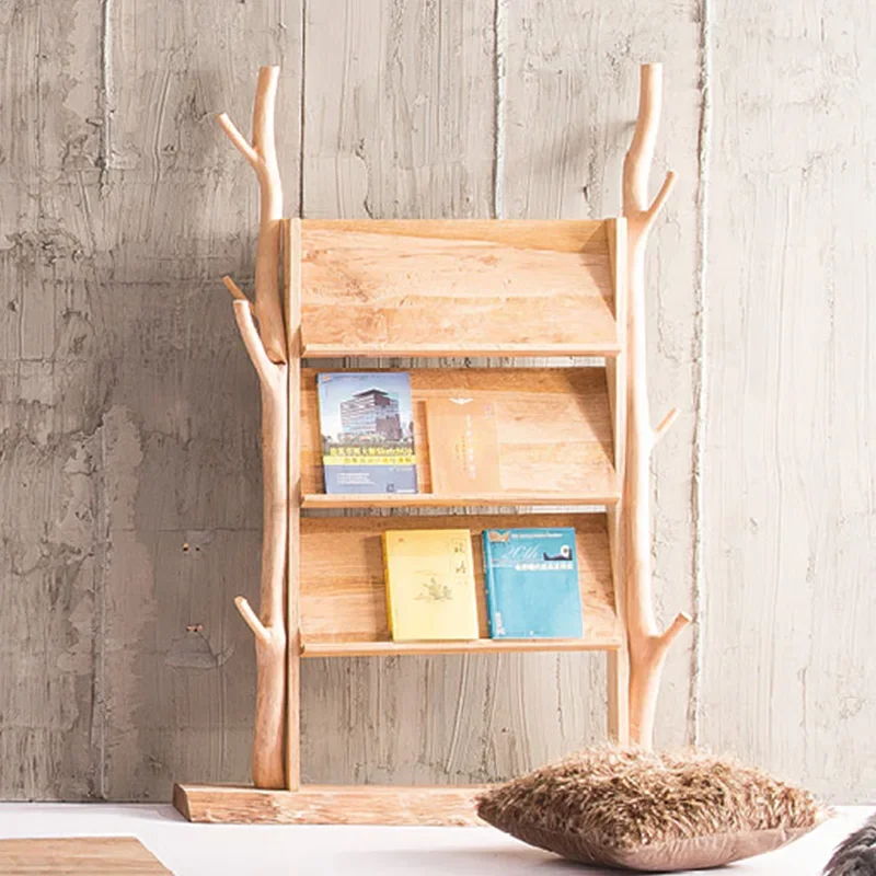 

Solid Wood the Newspaper Stand Floor Display Stand Book Shelf Storage Shelf Magazine Rack