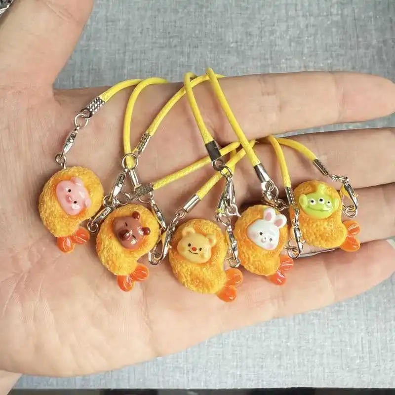 

Clothes Accessories For Labubu 15/17Cm Dolls Gen 1-3 Ornament Mini Cartoon Small Animal Fried Shrimp Neck Hanging Accessories