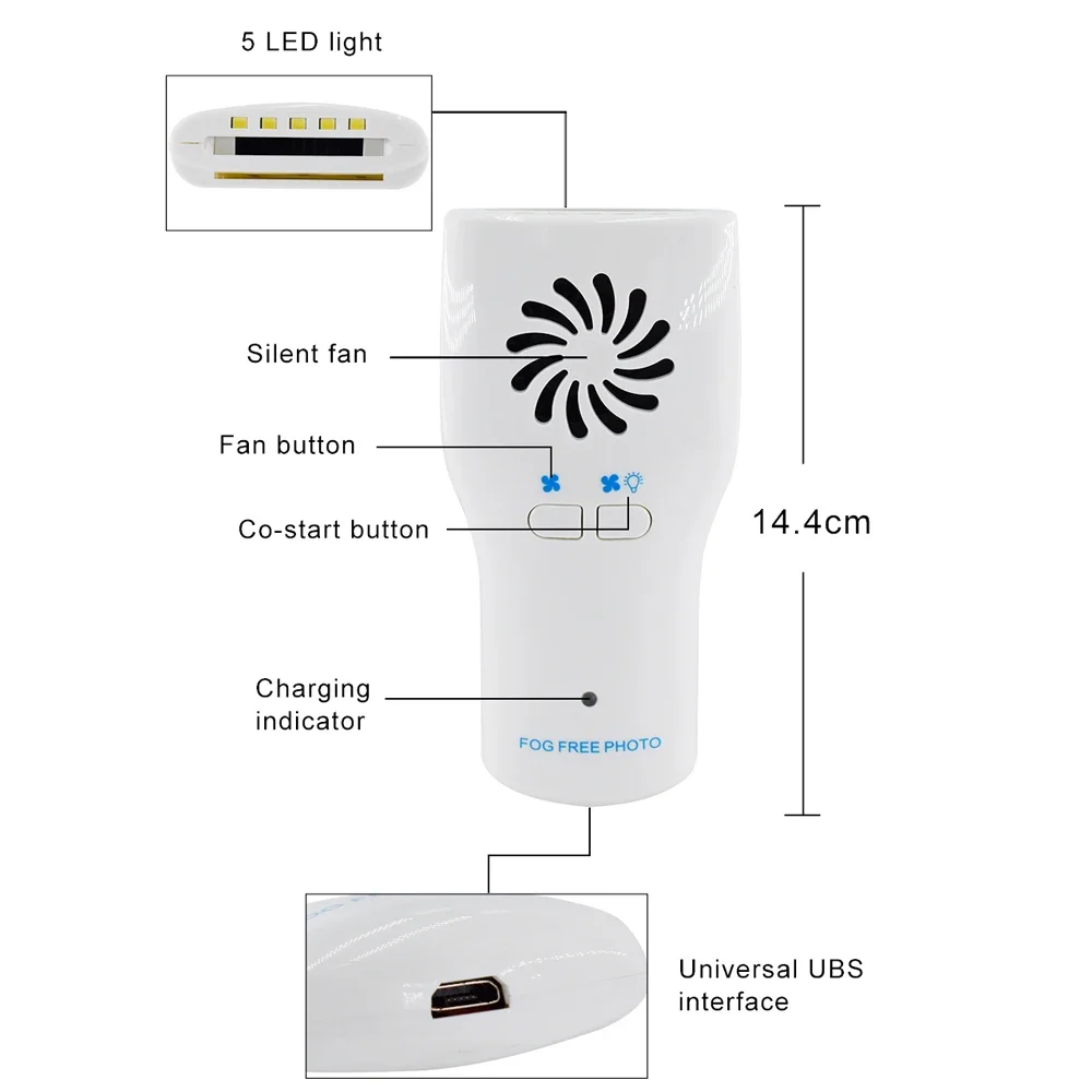 Den  tal Orthodontic Imaging LED Fog Free Photo Mirror Stainless Steel Refractor Cavity Obervation Surface Steel Mirror