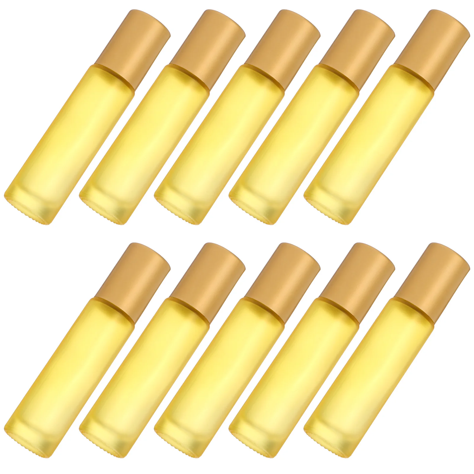 

10pcs Glass Roller Bottle 10ml Leakproof Refillable Container for Essential Oils Perfume Serum Travel Use Durable Light