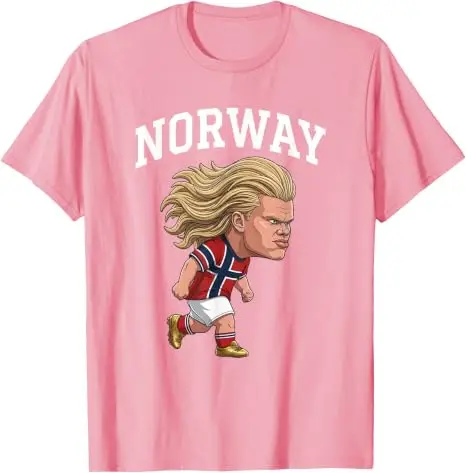 Lustiges Norwegen Ro Norwegian T-Shirt für Männer, Frauen, Jungen, Y2k, niedliches Cartoon Haaland 9 Grafik-Fußball-T-Shirt, modische Fußballbekleidung, Geschenk – Detail 7