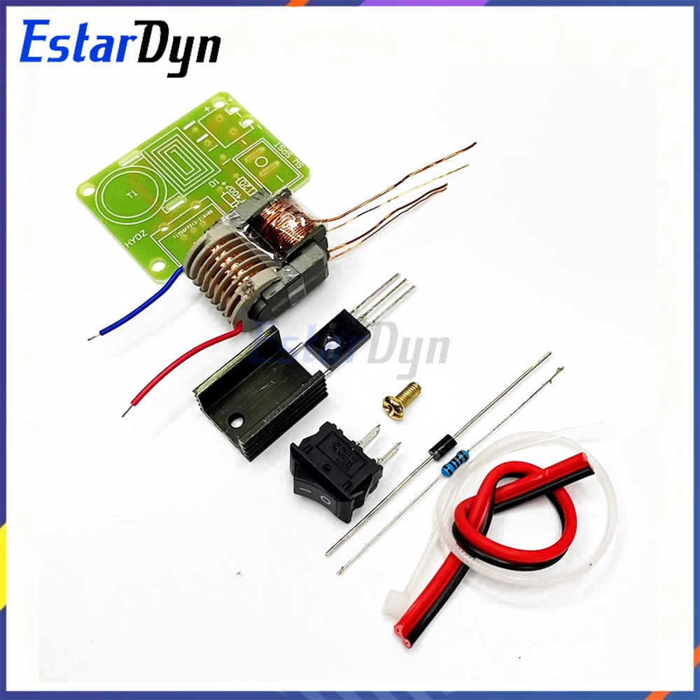 15KV مولد الجهد العالي قوس الإشعال وحدة لتقوم بها بنفسك عدة مع محول U-Core 18650 بطارية دفعة خطوة حتى 3.7 فولت إلى 15KV