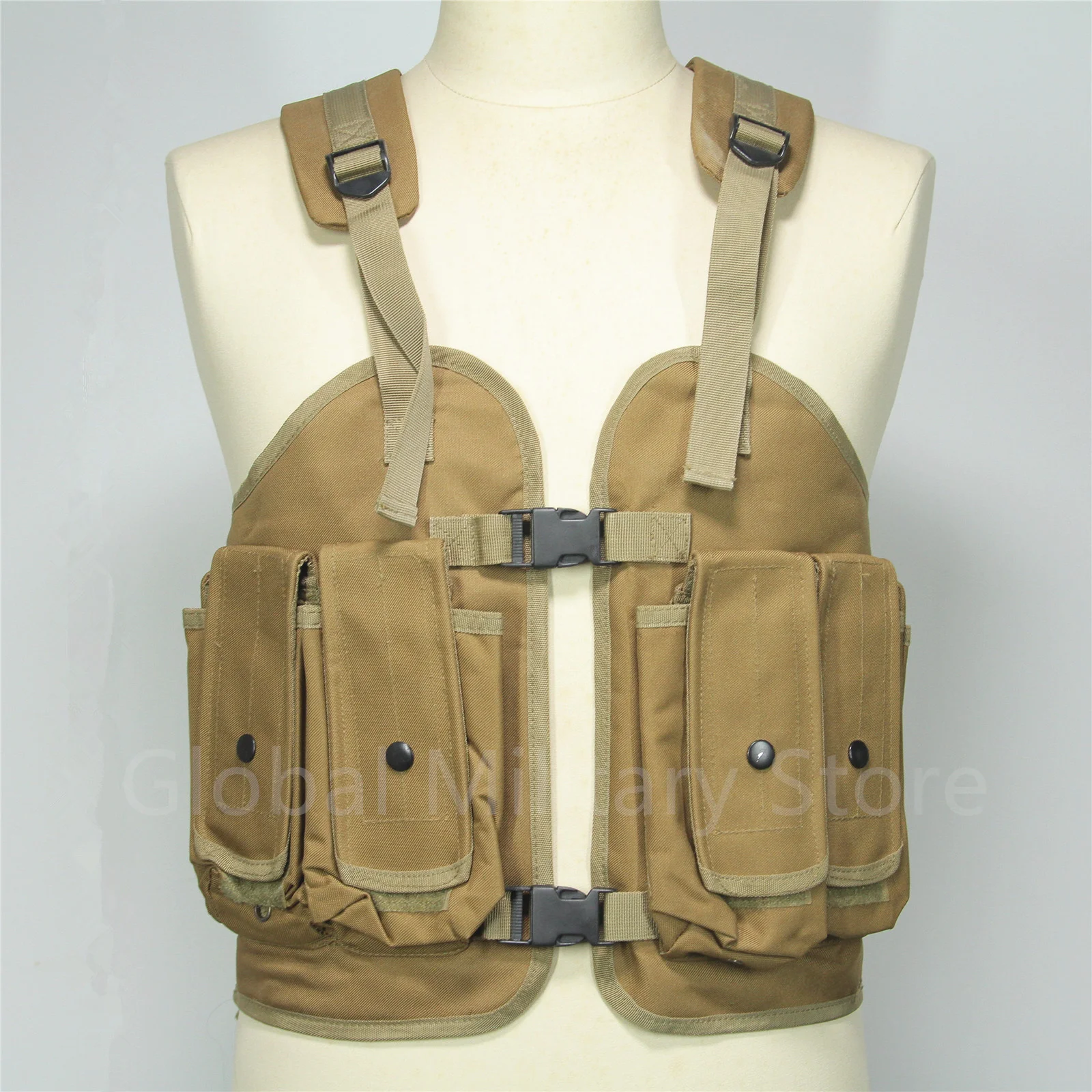 Tactical Vest Molle Magazine Pouch 6Pockets Fit AR5.56 AK7.62 5.45 30rd Chest Rig Adjustable Size Hunting Training Wild Men Tan