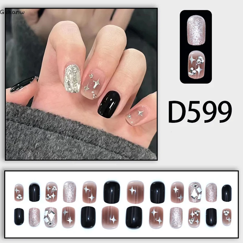 

24pcs Orange Red Gradient Long Ballet False Nails Full Cover Artificial Fake Nails Finished Reusable Acrylic Press On Nail Tips