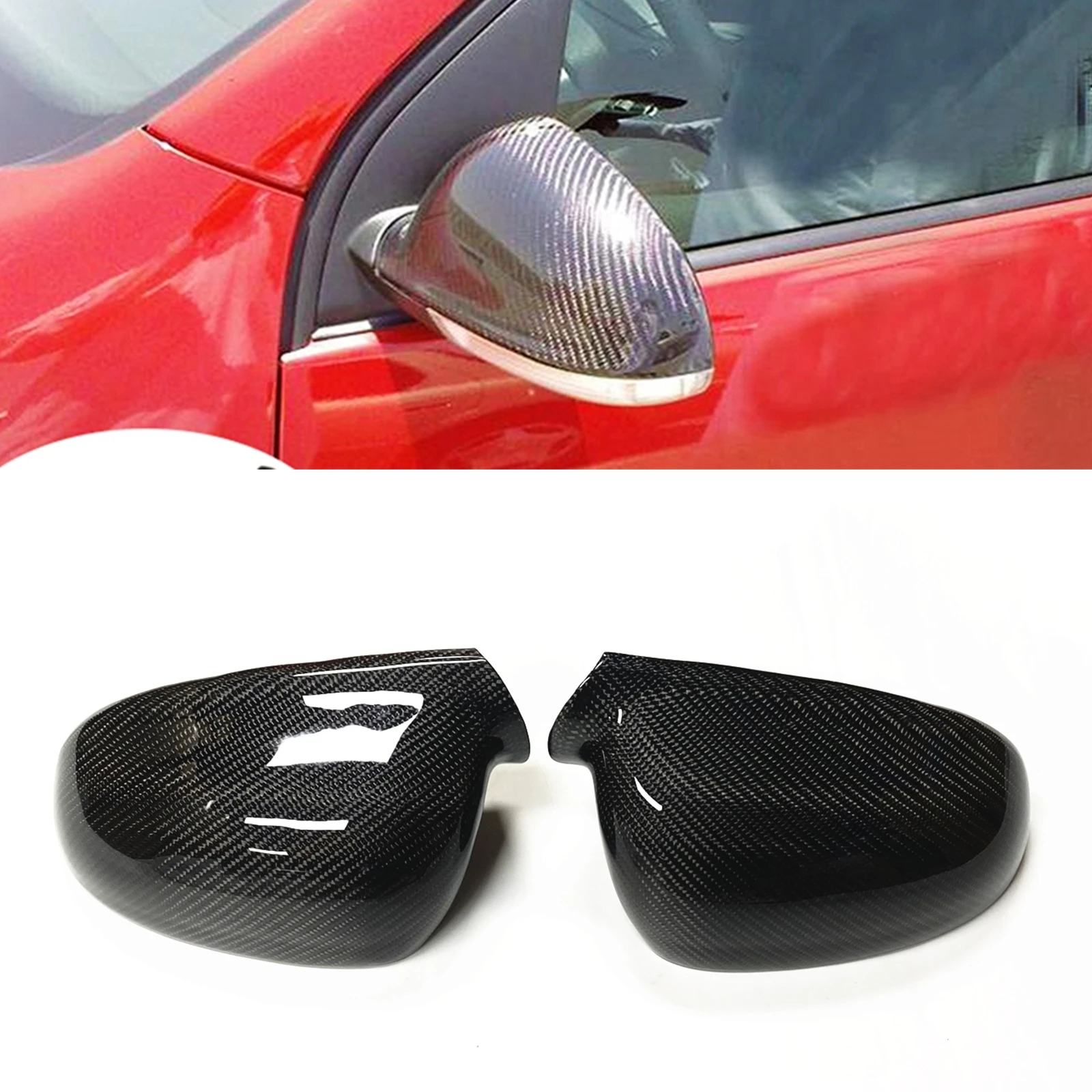 Real Carbon Fiber Mirror Cover For Volkswagen VW Golf 5 MK5 GTI 2004-2010 Jetta 5 Passat B6 B5.5 Exterior Rear View Cap Add On