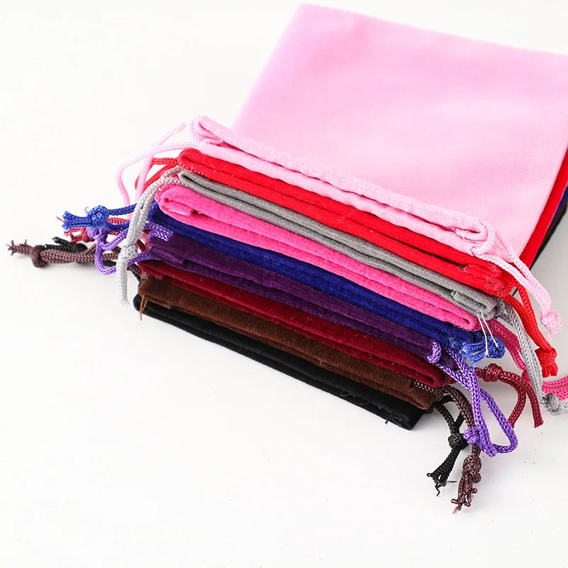 10Pcs/Lot Small Velvet Jewelry Bag Necklace Ring Bracelet Earrings Jewelry Wedding Packaging Bags Drawstring Pouches Gift Bag