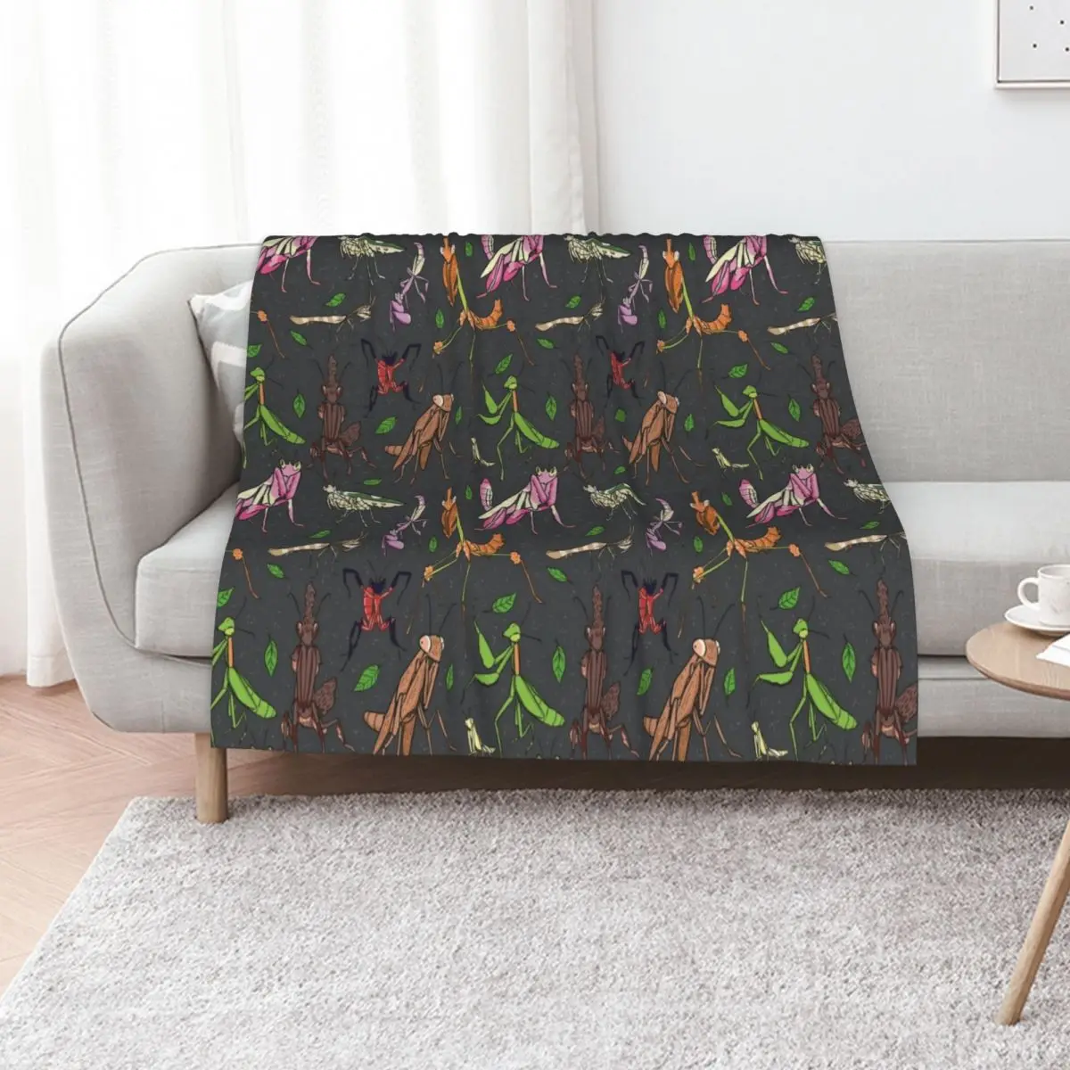 praying mantis pattern Throw Blanket Luxury Thicken Summer Beddings Cute Plaid for winter Tourist Blankets