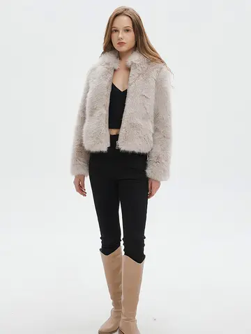 10 best sales महिलाओं के लिए सफेद फर कोट - №3