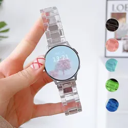 Correa transparente para Samsung Galaxy watch 6/5/pro/4/classic/Active 2 20mm/22mm pulsera de eslabones glaciar huawei gt2-2e-3-pro-4