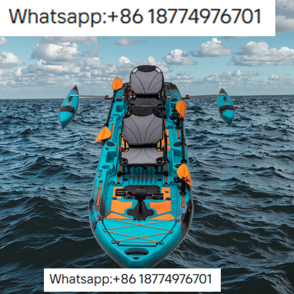2025 Best 14FT Propeller Drive Fishing Ka 550 LBS Modular Pedal Motor 3 Piece HDPE Tandem Solo Experienced Surfing 2 Persons