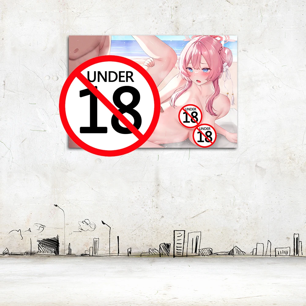 Sexy Nude Girl Poster Uncensored Cartoon Adult Anime Canvas Print Paintings Boy's Bedroom Wall Art Home Decor Wallpaper Unframed