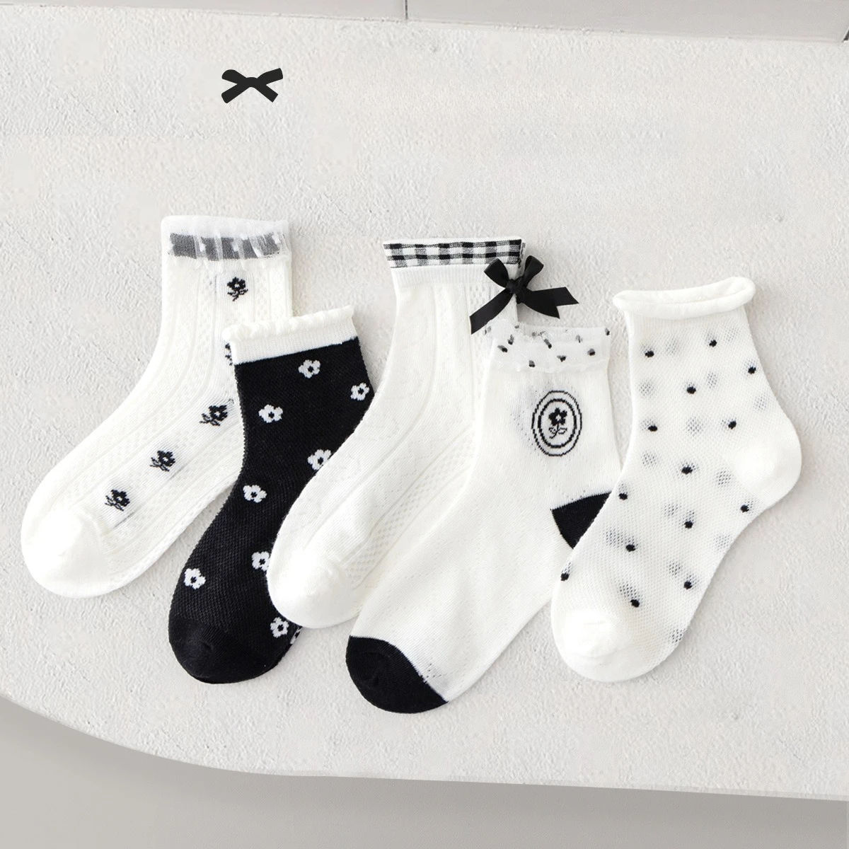 5 Pairs Kids Girls Socks Summer Lightweight Mesh Children Sport School Students Socks Spring Autumn Soft Cotton Children's Sock