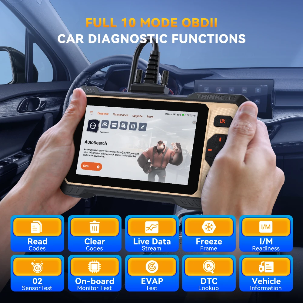 THINKSCAN 662 Auto Car Diagnostic Scanner Tools OBD2 4 System Engine ABS SRS TCM 12 Reset Bi-Directional Lifetime Free Update