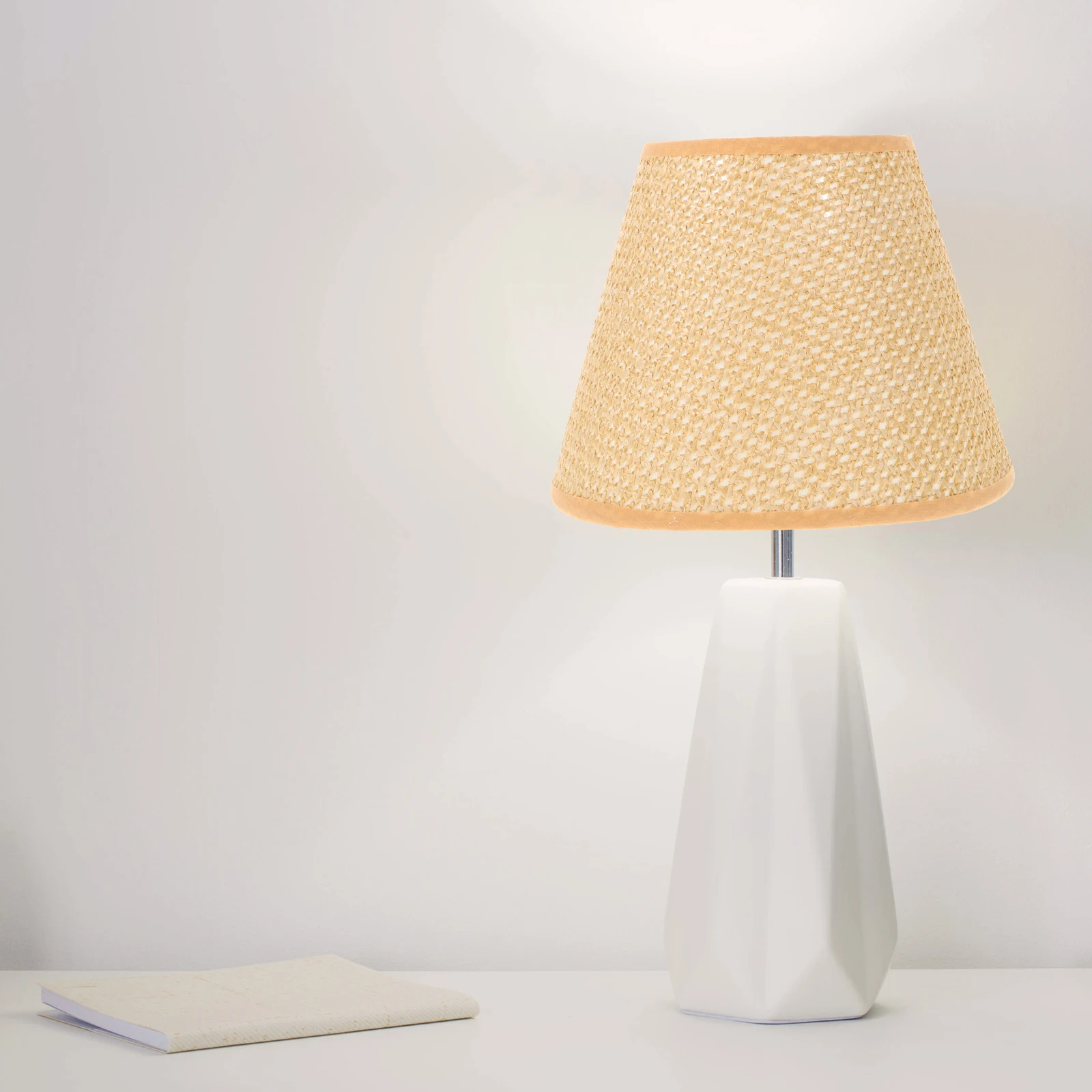 

Elegant Woven Shade Replacement Light Cover For Table Bedside Decor Long Lasting Soft Light 3D Design Lampshade For