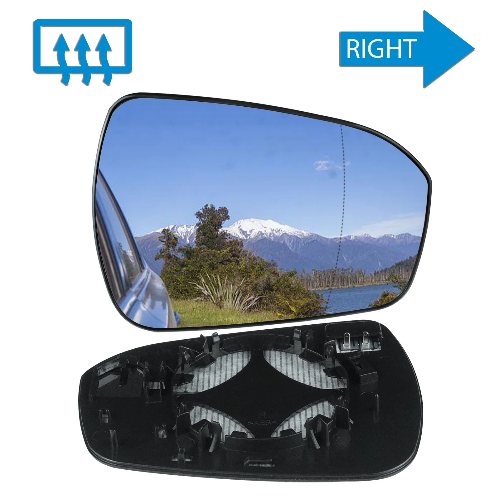 

For Ford Mondeo MK5 Right O/S Heated Wing Door Mirror Glass Convex Upper 2014-22
