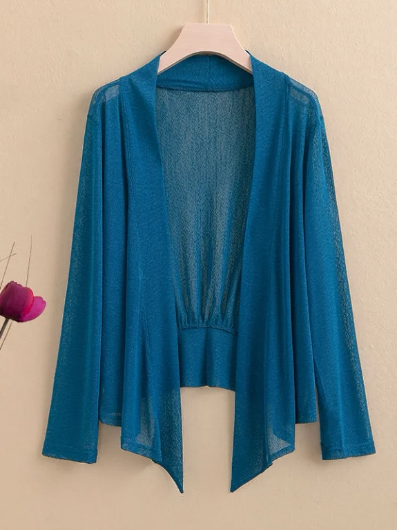 Poinçon tricoté en soie glacée pour début d'automne, jupe fine, Cardigan ouvert, vêtements d'extérieur pour femmes, masque de Protection solaire pour l'été