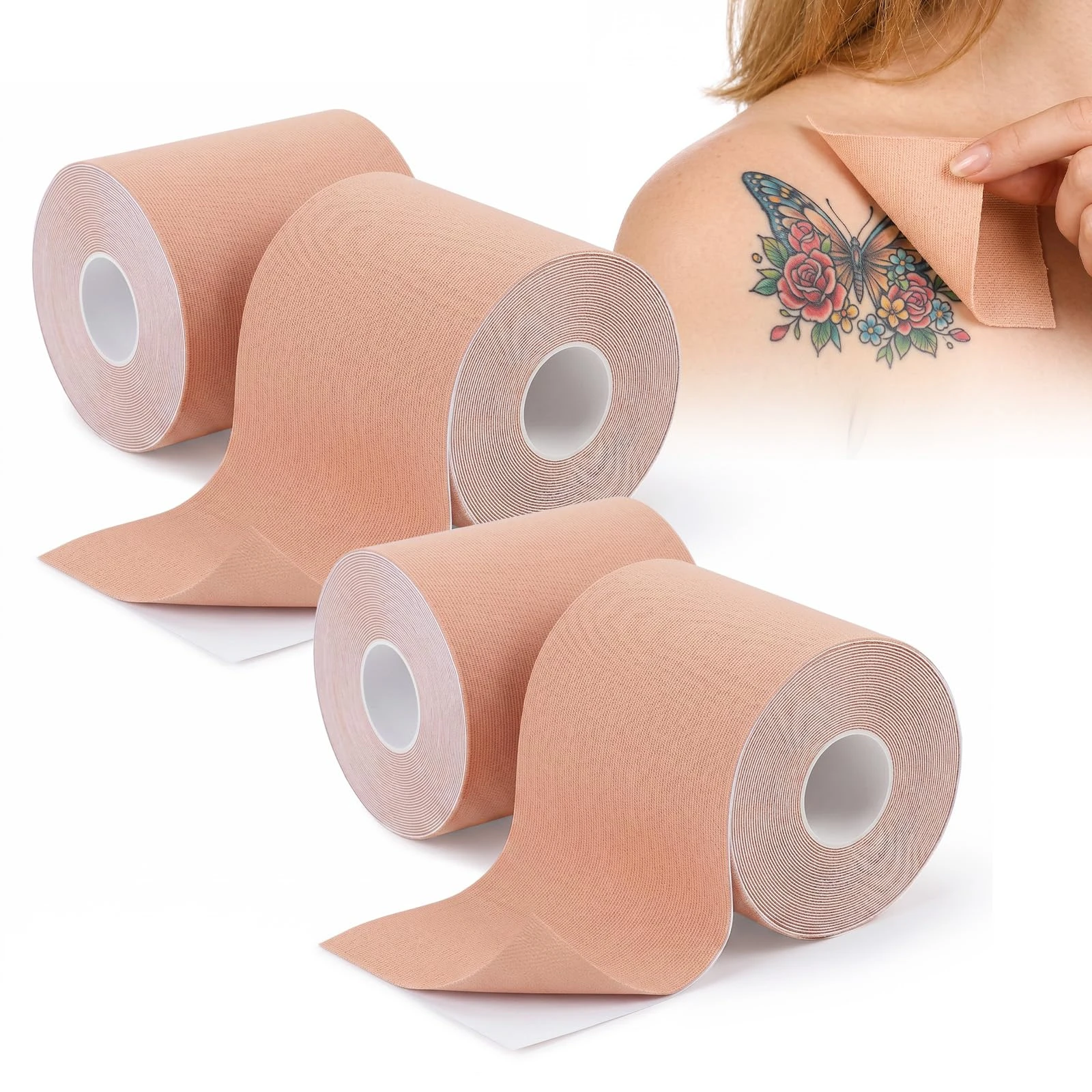 1 Roll 16.4 Feet Tattoo Cover Up Tape Sweatproof Skin-Tone Scars Concealing Tape for Tattoos, Scars, Birthmarks