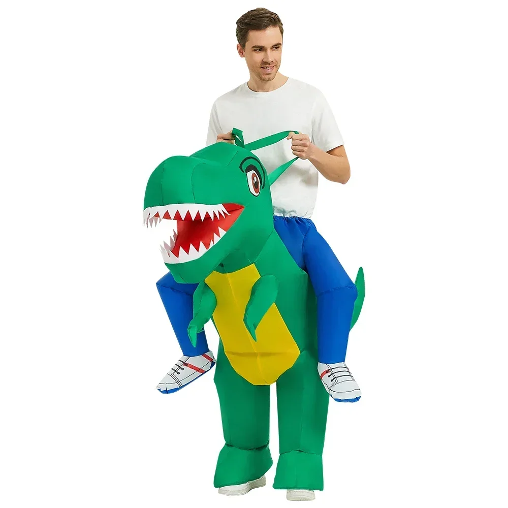 Riding Cartoon Big-Eyed Dinosaur Tyrannosaurus Rex Inflatable Costume Outdoor Activities Party Carnival Cosplay Festival Gifts