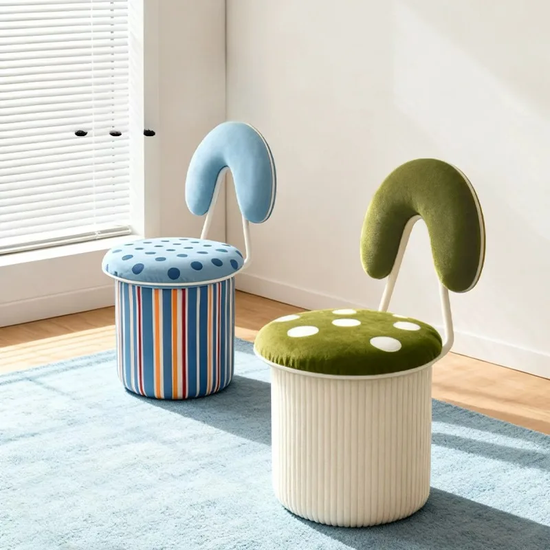 Dopamine contrasting mushroom chair niche design sense with backrest stool comb makeup stool