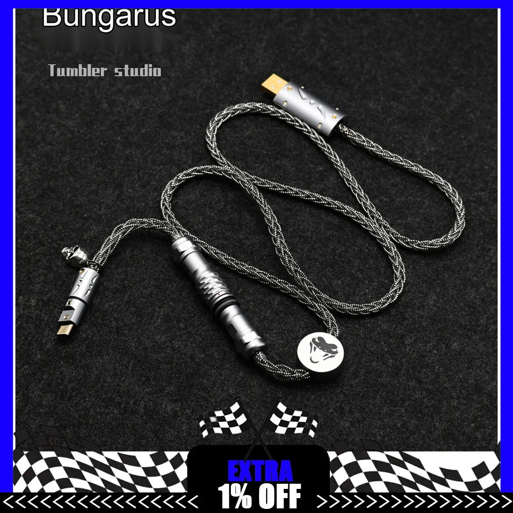 Tumbler Studio Silver Ring Snake Theme Single Crystal Copper Custom Mechanical Keyboard Aviator Cable Coiled Gaming Cord