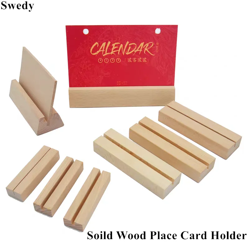 10 Pcs Natural Wooden Place Card Holders Stand Picture Photo Clip Holder Wedding Decorations Party Table Number Name Sign Holder