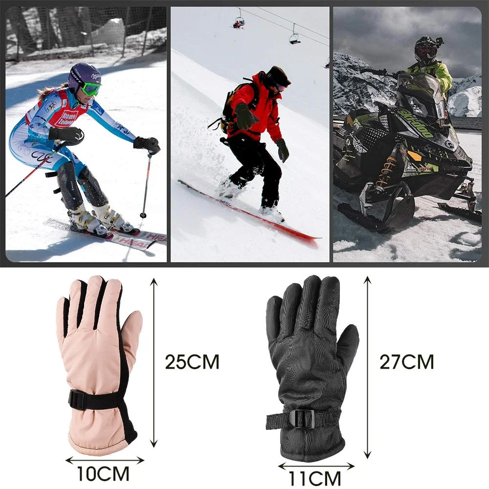 Thicken Winter Cycling Gloves Men Outdoor Waterproof Skiing Riding Motorcycle Warm Mitten Non-slip Glove Thermal Sport Mittens