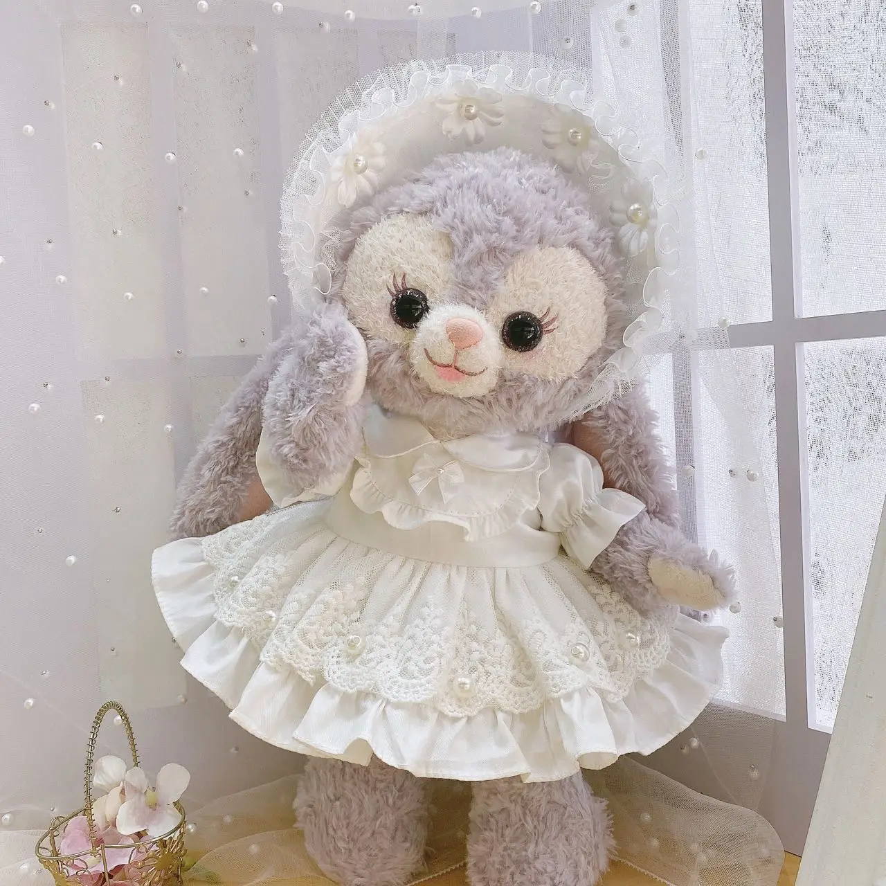 Handmade 3pc/set 15/20/40cm Doll Clothes White Princess Dress Hat Plush Dolls Outfit Toys Baby Doll's Accessories Cos Suit