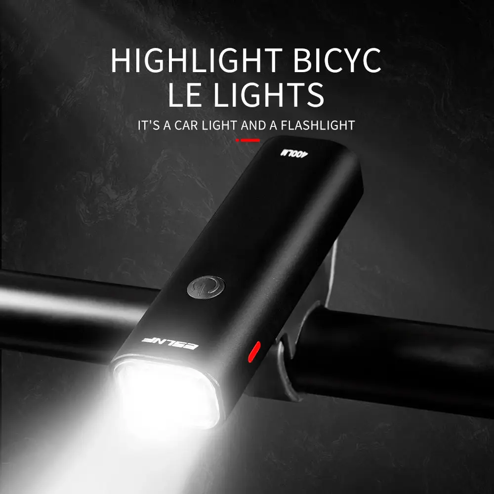 

Eco-Friendly 400 Lumen 2000mAh Waterproof USB Rechargeable Bicycle Front Light Aluminum Alloy Bicycle Headlight Bicycle Light